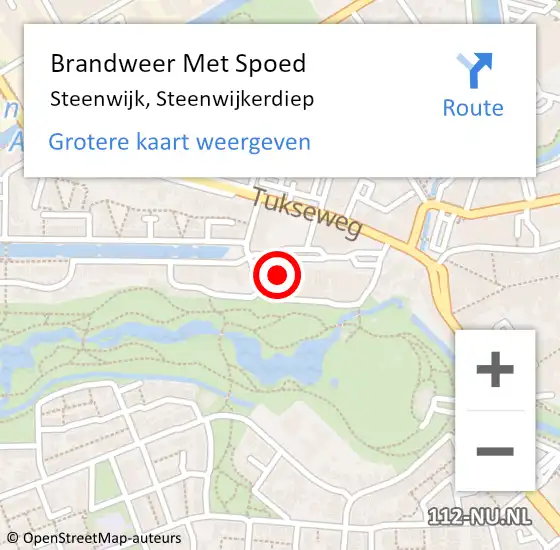 Locatie op kaart van de 112 melding: Brandweer Met Spoed Naar Steenwijk, Steenwijkerdiep op 11 februari 2024 00:42