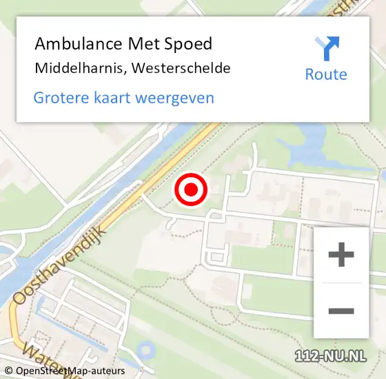 Locatie op kaart van de 112 melding: Ambulance Met Spoed Naar Middelharnis, Westerschelde op 11 februari 2024 02:22