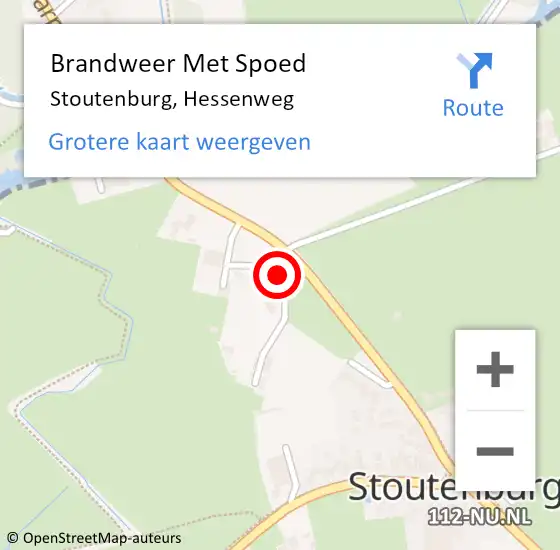 Locatie op kaart van de 112 melding: Brandweer Met Spoed Naar Stoutenburg, Hessenweg op 11 februari 2024 02:28