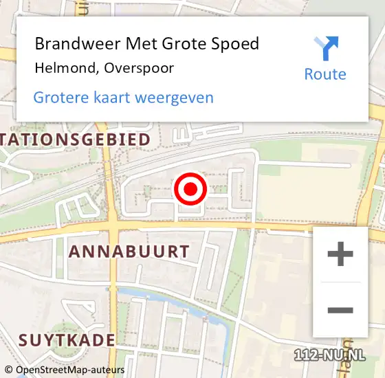 Locatie op kaart van de 112 melding: Brandweer Met Grote Spoed Naar Helmond, Overspoor op 11 februari 2024 02:36