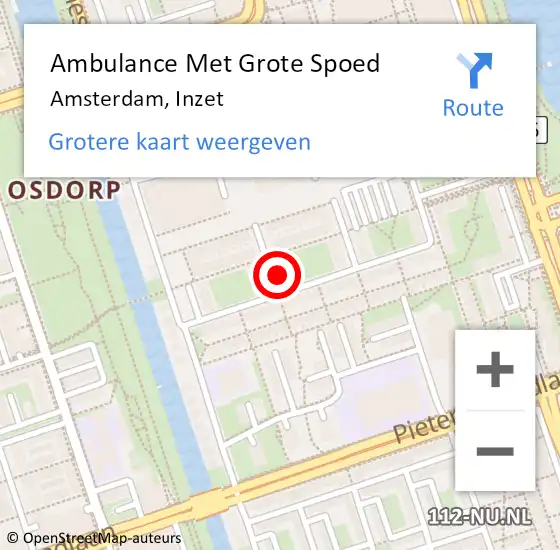Locatie op kaart van de 112 melding: Ambulance Met Grote Spoed Naar Amsterdam, Inzet op 11 februari 2024 03:21