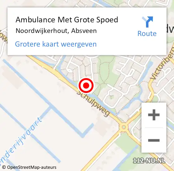 Locatie op kaart van de 112 melding: Ambulance Met Grote Spoed Naar Noordwijkerhout, Absveen op 11 februari 2024 04:38