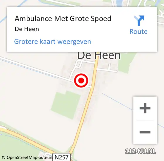 Locatie op kaart van de 112 melding: Ambulance Met Grote Spoed Naar De Heen op 11 februari 2024 05:50