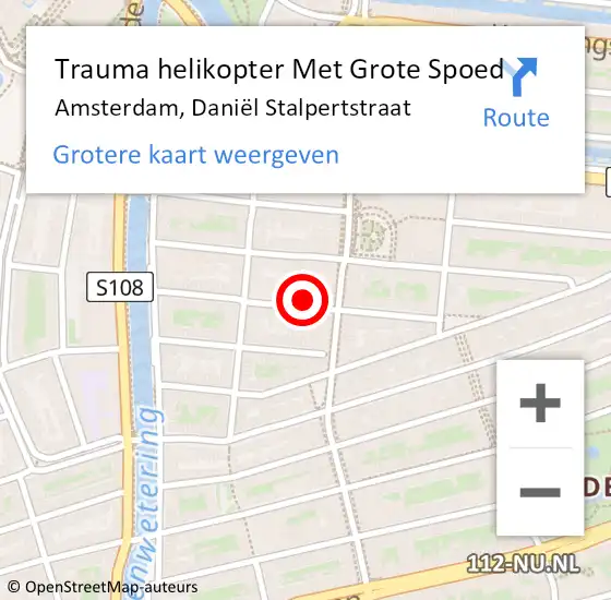 Locatie op kaart van de 112 melding: Trauma helikopter Met Grote Spoed Naar Amsterdam, Daniël Stalpertstraat op 11 februari 2024 06:11