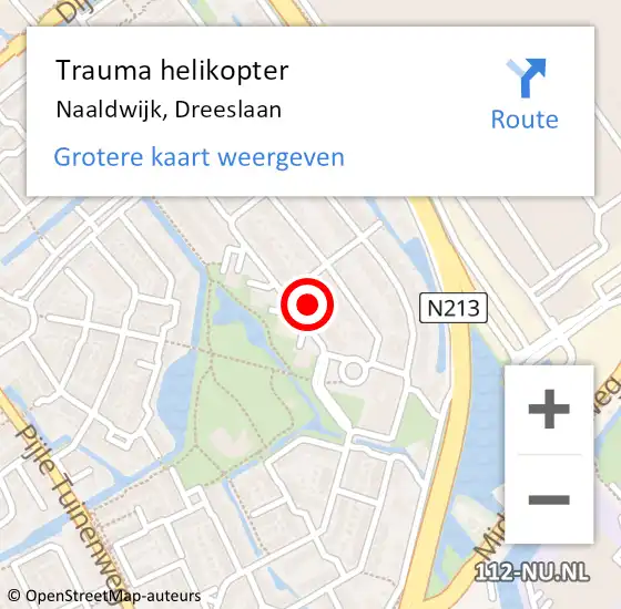 Locatie op kaart van de 112 melding: Trauma helikopter Naaldwijk, Dreeslaan op 11 februari 2024 07:11