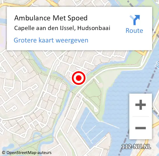 Locatie op kaart van de 112 melding: Ambulance Met Spoed Naar Capelle aan den IJssel, Hudsonbaai op 11 februari 2024 08:21