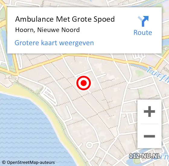 Locatie op kaart van de 112 melding: Ambulance Met Grote Spoed Naar Hoorn, Nieuwe Noord op 11 februari 2024 08:37