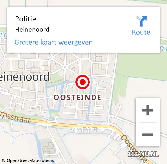 Locatie op kaart van de 112 melding: Politie Heinenoord op 11 februari 2024 09:34