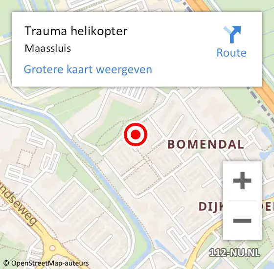 Locatie op kaart van de 112 melding: Trauma helikopter Maassluis op 11 februari 2024 10:38