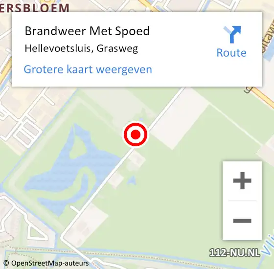 Locatie op kaart van de 112 melding: Brandweer Met Spoed Naar Hellevoetsluis, Grasweg op 11 februari 2024 10:57
