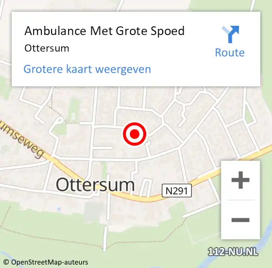 Locatie op kaart van de 112 melding: Ambulance Met Grote Spoed Naar Ottersum op 11 februari 2024 11:27