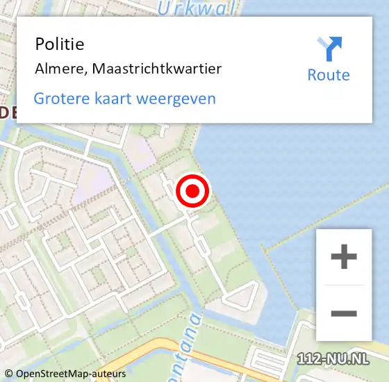 Locatie op kaart van de 112 melding: Politie Almere, Maastrichtkwartier op 11 februari 2024 12:57