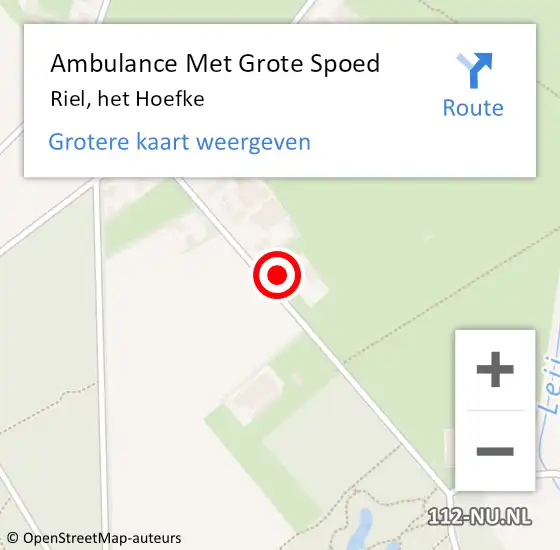 Locatie op kaart van de 112 melding: Ambulance Met Grote Spoed Naar Riel, het Hoefke op 25 september 2014 13:49