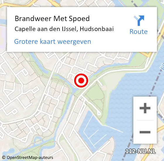 Locatie op kaart van de 112 melding: Brandweer Met Spoed Naar Capelle aan den IJssel, Hudsonbaai op 11 februari 2024 16:50