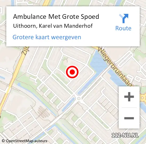 Locatie op kaart van de 112 melding: Ambulance Met Grote Spoed Naar Uithoorn, Karel van Manderhof op 11 februari 2024 16:57