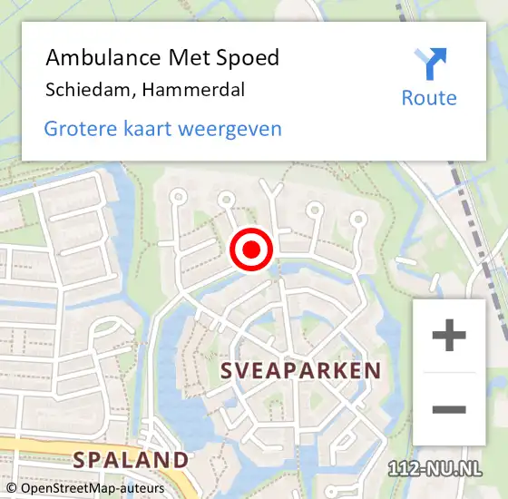 Locatie op kaart van de 112 melding: Ambulance Met Spoed Naar Schiedam, Hammerdal op 11 februari 2024 17:42