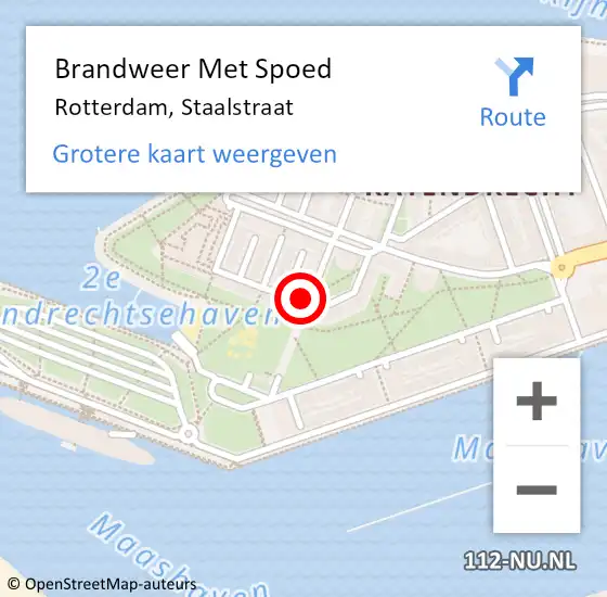 Locatie op kaart van de 112 melding: Brandweer Met Spoed Naar Rotterdam, Staalstraat op 11 februari 2024 18:21