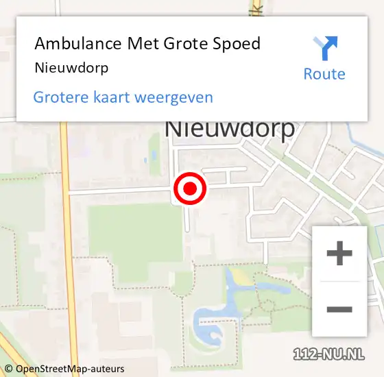 Locatie op kaart van de 112 melding: Ambulance Met Grote Spoed Naar Nieuwdorp op 11 februari 2024 19:06