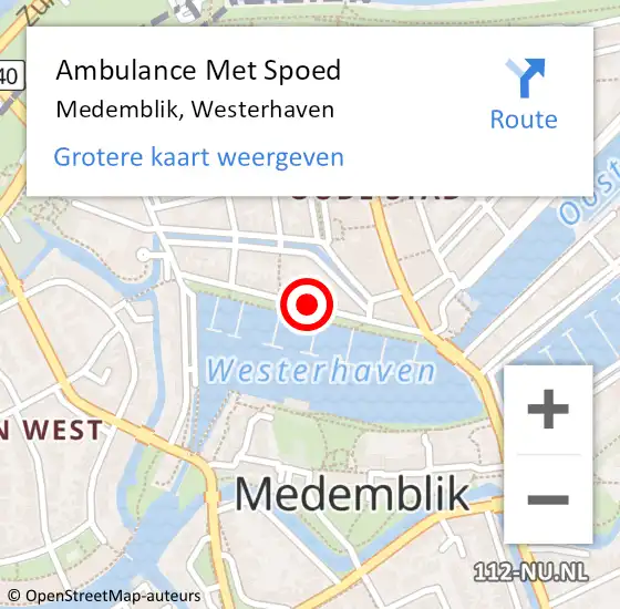 Locatie op kaart van de 112 melding: Ambulance Met Spoed Naar Medemblik, Westerhaven op 11 februari 2024 20:10