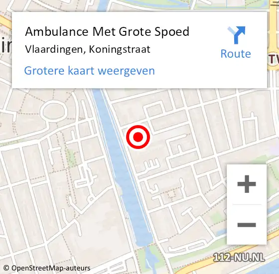 Locatie op kaart van de 112 melding: Ambulance Met Grote Spoed Naar Vlaardingen, Koningstraat op 11 februari 2024 20:45