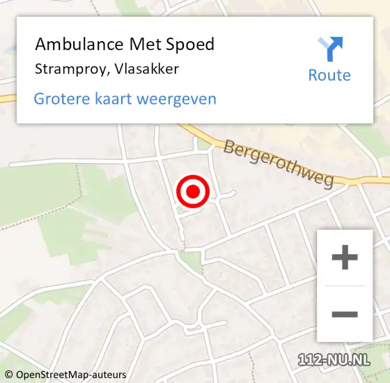 Locatie op kaart van de 112 melding: Ambulance Met Spoed Naar Stramproy, Vlasakker op 11 februari 2024 23:09