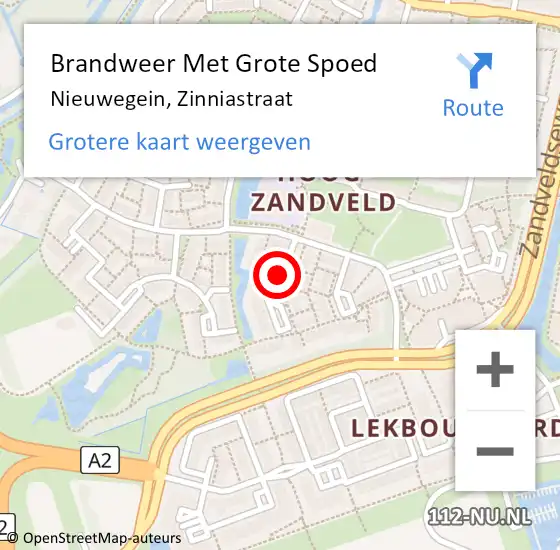 Locatie op kaart van de 112 melding: Brandweer Met Grote Spoed Naar Nieuwegein, Zinniastraat op 11 februari 2024 23:19