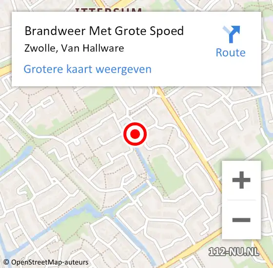 Locatie op kaart van de 112 melding: Brandweer Met Grote Spoed Naar Zwolle, Van Hallware op 12 februari 2024 06:45