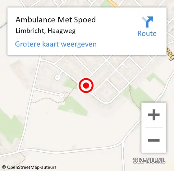 Locatie op kaart van de 112 melding: Ambulance Met Spoed Naar Limbricht, Haagweg op 25 september 2014 15:08