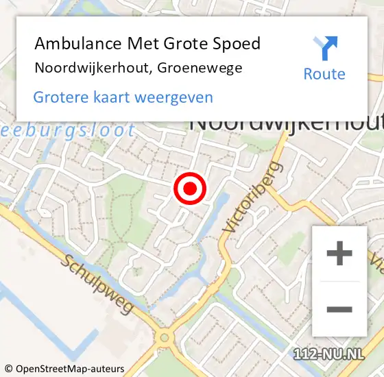 Locatie op kaart van de 112 melding: Ambulance Met Grote Spoed Naar Noordwijkerhout, Groenewege op 12 februari 2024 08:44