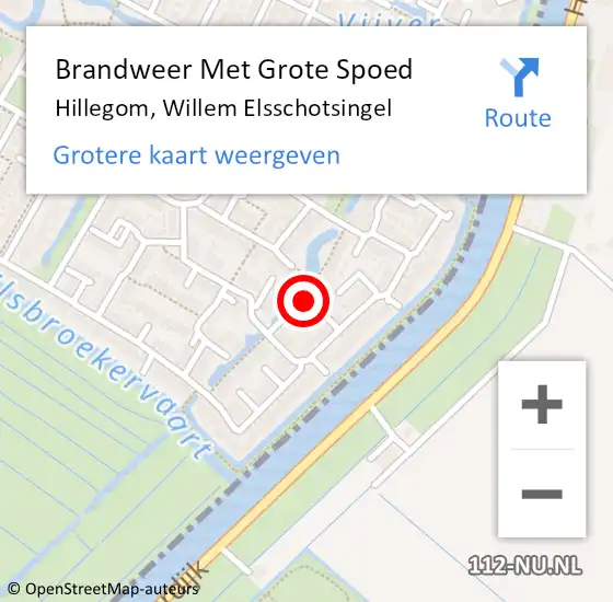 Locatie op kaart van de 112 melding: Brandweer Met Grote Spoed Naar Hillegom, Willem Elsschotsingel op 12 februari 2024 08:55