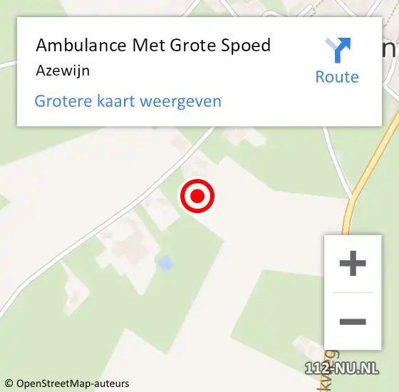 Locatie op kaart van de 112 melding: Ambulance Met Grote Spoed Naar Azewijn op 12 februari 2024 09:41