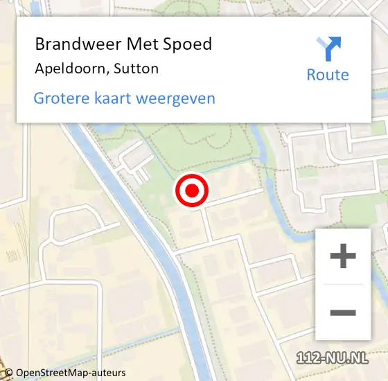 Locatie op kaart van de 112 melding: Brandweer Met Spoed Naar Apeldoorn, Sutton op 12 februari 2024 09:47