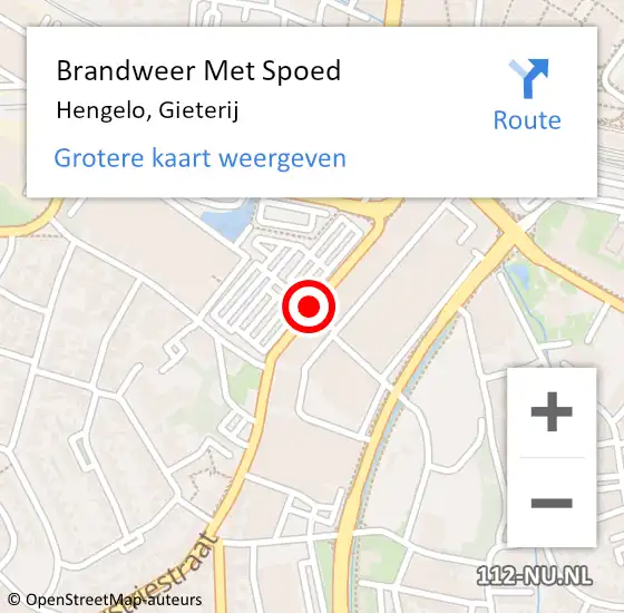 Locatie op kaart van de 112 melding: Brandweer Met Spoed Naar Hengelo, Gieterij op 25 september 2014 15:16