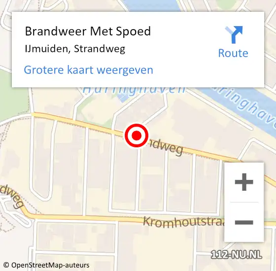 Locatie op kaart van de 112 melding: Brandweer Met Spoed Naar IJmuiden, Strandweg op 12 februari 2024 09:50