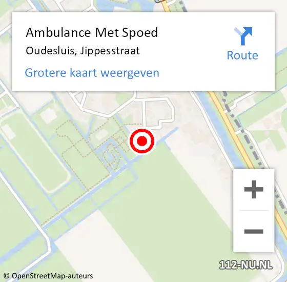 Locatie op kaart van de 112 melding: Ambulance Met Spoed Naar Oudesluis, Jippesstraat op 12 februari 2024 10:09