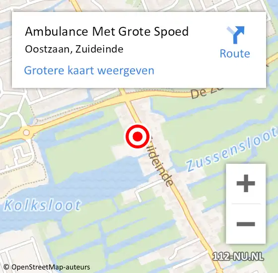 Locatie op kaart van de 112 melding: Ambulance Met Grote Spoed Naar Oostzaan, Zuideinde op 12 februari 2024 11:35