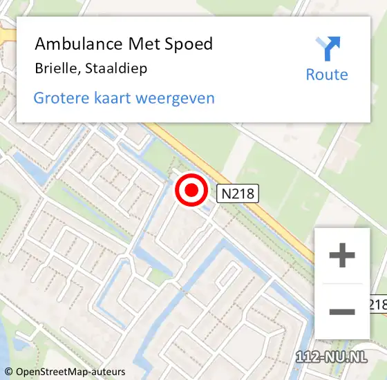 Locatie op kaart van de 112 melding: Ambulance Met Spoed Naar Brielle, Staaldiep op 12 februari 2024 12:00