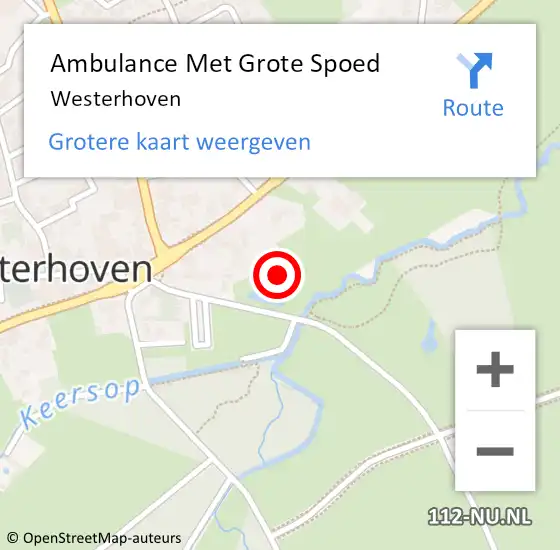 Locatie op kaart van de 112 melding: Ambulance Met Grote Spoed Naar Westerhoven op 12 februari 2024 12:16