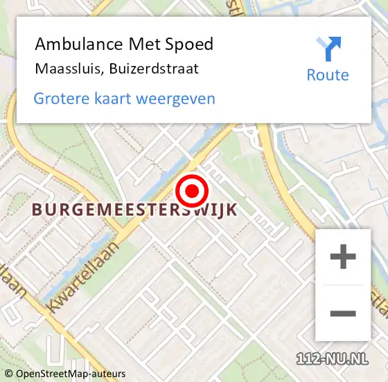 Locatie op kaart van de 112 melding: Ambulance Met Spoed Naar Maassluis, Buizerdstraat op 12 februari 2024 12:18