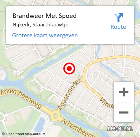 Locatie op kaart van de 112 melding: Brandweer Met Spoed Naar Nijkerk, Staartblauwtje op 12 februari 2024 12:30