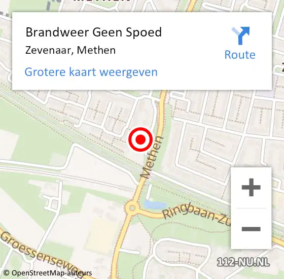 Locatie op kaart van de 112 melding: Brandweer Geen Spoed Naar Zevenaar, Methen op 12 februari 2024 12:32