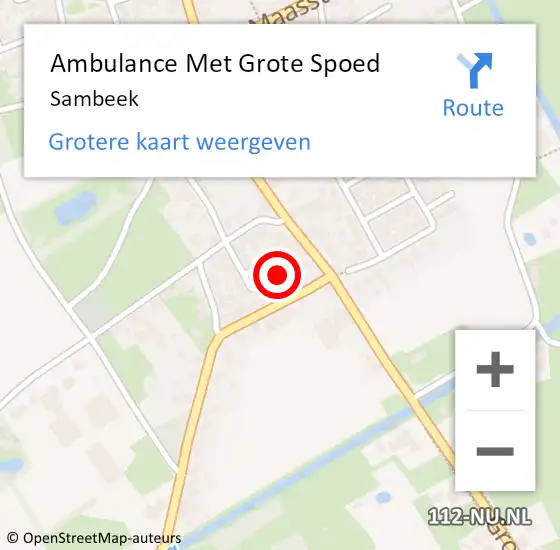 Locatie op kaart van de 112 melding: Ambulance Met Grote Spoed Naar Sambeek op 12 februari 2024 12:46