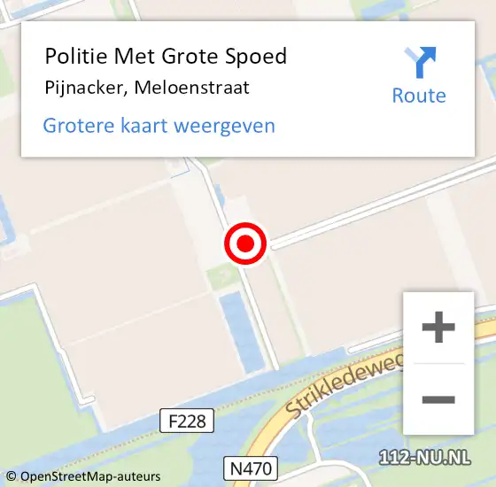 Locatie op kaart van de 112 melding: Politie Met Grote Spoed Naar Pijnacker, Meloenstraat op 12 februari 2024 13:21
