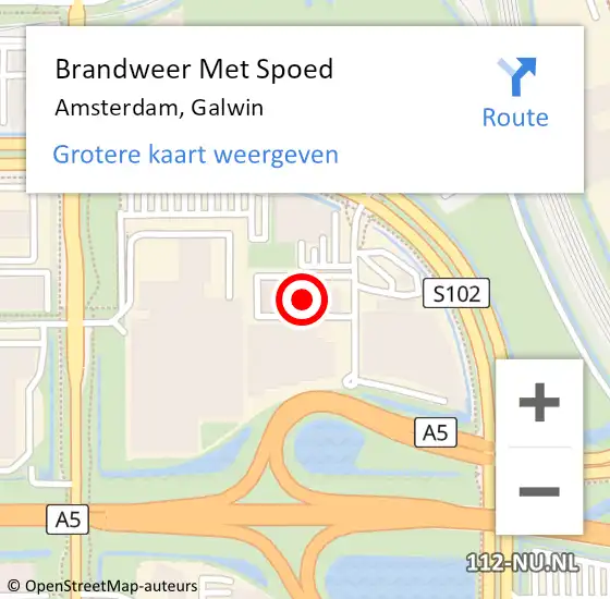 Locatie op kaart van de 112 melding: Brandweer Met Spoed Naar Amsterdam, Galwin op 12 februari 2024 13:38