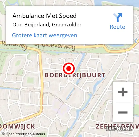 Locatie op kaart van de 112 melding: Ambulance Met Spoed Naar Oud-Beijerland, Graanzolder op 12 februari 2024 14:02