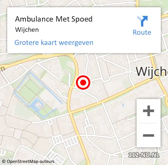 Locatie op kaart van de 112 melding: Ambulance Met Spoed Naar Wijchen op 12 februari 2024 14:18