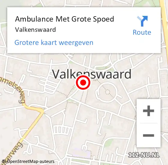 Locatie op kaart van de 112 melding: Ambulance Met Grote Spoed Naar Valkenswaard op 12 februari 2024 14:20