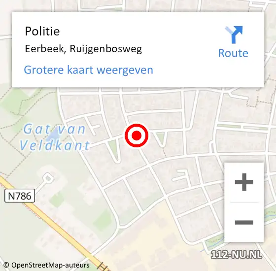 Locatie op kaart van de 112 melding: Politie Eerbeek, Ruijgenbosweg op 12 februari 2024 14:39
