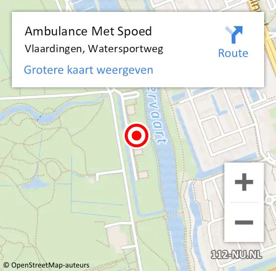 Locatie op kaart van de 112 melding: Ambulance Met Spoed Naar Vlaardingen, Watersportweg op 12 februari 2024 15:25