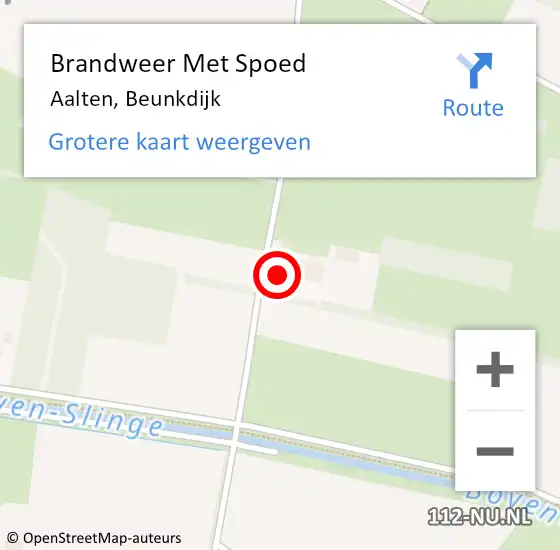 Locatie op kaart van de 112 melding: Brandweer Met Spoed Naar Aalten, Beunkdijk op 12 februari 2024 15:40